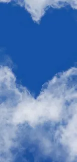 Heart-shaped cloud against a blue sky wallpaper for phones.