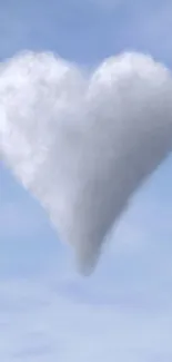 Heart-shaped cloud floats in a clear blue sky.