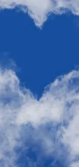 Heart-shaped cloud in vibrant blue sky wallpaper.