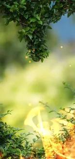 Heart-shaped foliage opening in lush greenery.