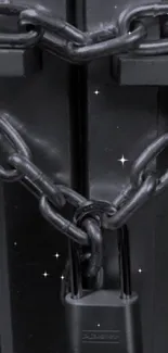 Heart-shaped chain lock on dark steel background.