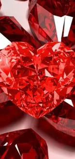 Heart-shaped ruby gem with red hue