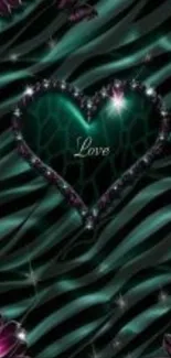 Heart pattern wallpaper with love text