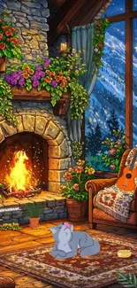 Hearth Animation Christmas Day Live Wallpaper