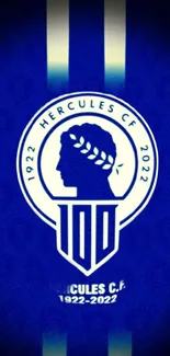 Hercules CF blue wallpaper with centenary logo.