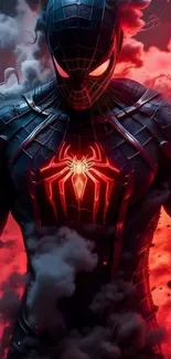 Epic Spider-Man in black and red art wallpaper