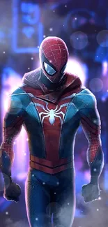 Spider-themed superhero wallpaper with vibrant colors.