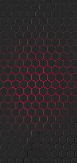 Black and red hexagon pattern wallpaper for mobile phones.