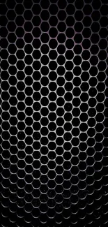 Sleek hexagonal grid pattern wallpaper with black and gray tones.