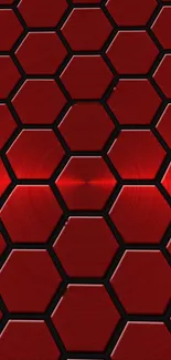 Red hexagonal pattern design, perfect for a modern mobile wallpaper.