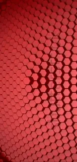 Hexagonal red pattern wallpaper for mobile.