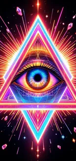 Highly Stylized Neon Eye Live Wallpaper