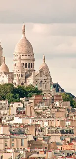 Scenic view of Sacré-Cœur and Paris rooftops.