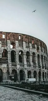 Stunning Rome Colosseum at dusk, iconic global landmark.