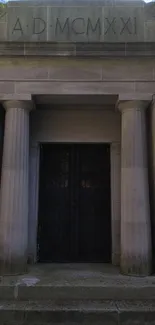 Historic stone mausoleum with classic pillars adds a touch of ancient elegance.