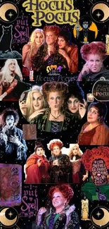 Hocus Pocus themed mobile wallpaper collage.