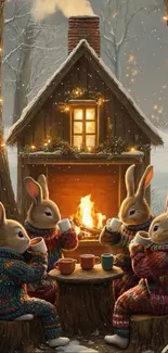 Home Christmas Day Leporids Live Wallpaper