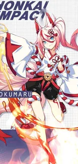 Honkai Impact anime character Higokumaru in dynamic pose.