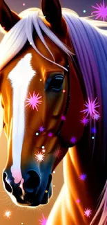 Horse Light Purple Live Wallpaper