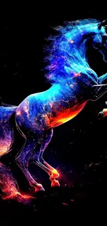 Horse Organism Electric Blue Live Wallpaper