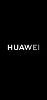 Huawei logo on a black background, minimalist design.