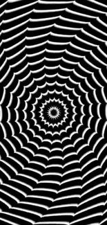 Black and white spiral pattern creating a hypnotic visual effect.