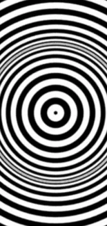 Hypnotic black and white concentric spirals wallpaper.