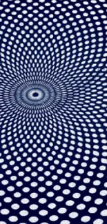 Hypnotic blue circular pattern on mobile wallpaper