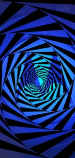 Hypnotic blue spiral design wallpaper for mobile.