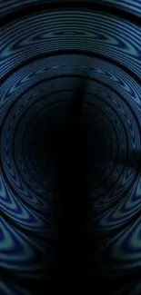 Mobile wallpaper with dark blue hypnotic tunnel design.