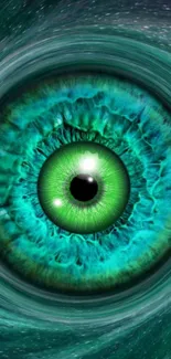 Hypnotic green eye wallpaper with vibrant emerald tones.