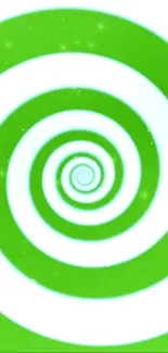 Hypnotic green spiral wallpaper with vibrant pattern.