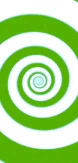 Green hypnotic spiral pattern wallpaper.