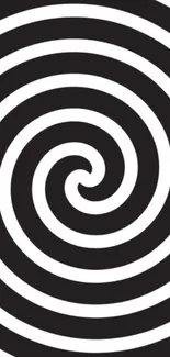 Black and white spiral optical illusion wallpaper.