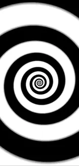 Black and white hypnotic spiral mobile wallpaper