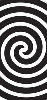 Black and white spiral design mobile wallpaper.