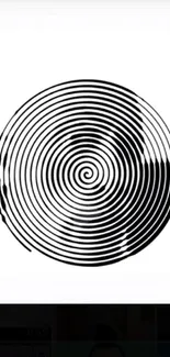 Black and white hypnotic spiral wallpaper for mobile device.