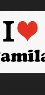 I Love Camila wallpaper with red heart and black text.