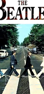 Iconic Abbey Road street crossing with classic style.