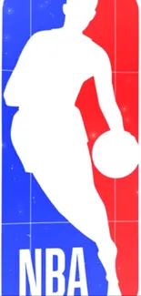 Dynamic red, white, blue basketball logo wallpaper for mobile phones.