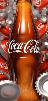 Classic glass bottle with red caps design