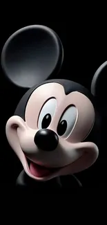 Iconic cartoon character on black background.