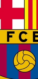 Iconic FCB emblem with vibrant colors.