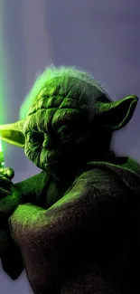 Jedi Master holding a glowing green lightsaber in a dynamic pose.