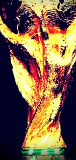 Golden trophy on a dark background, symbolizing victory.