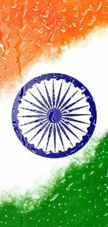 Indian flag tricolor wallpaper with Ashoka Chakra.