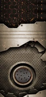 Industrial gear design with metallic textures and intricate details on a wallpaper.