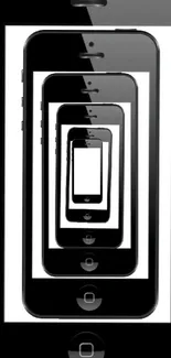 Infinite phone reflection art featuring black iPhones, creating a visual illusion.