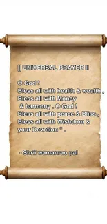 Universal prayer on an ancient scroll wallpaper.