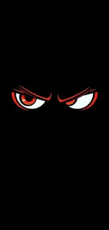 Intense red anime eyes on dark wallpaper.